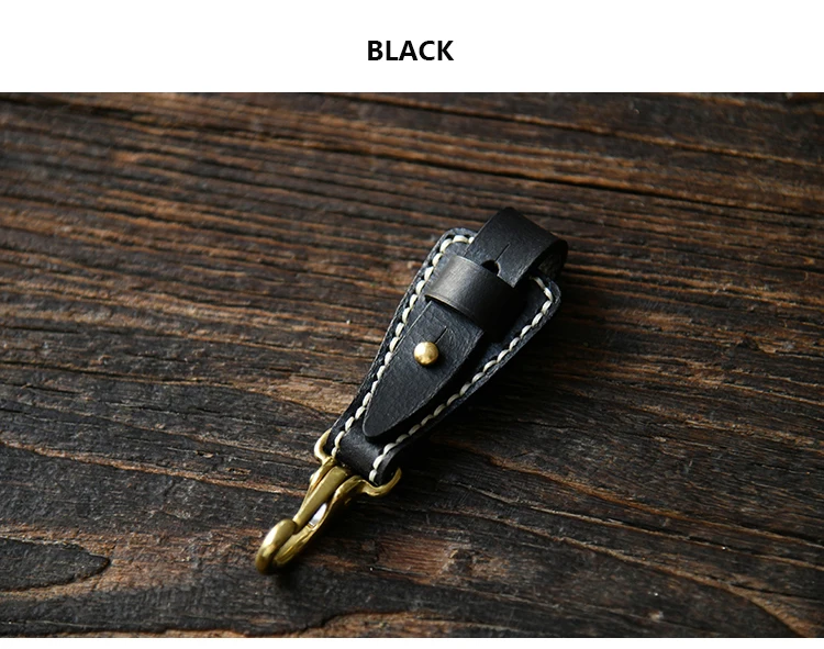 100% Genuine Leather Key Holder For Men Male Vintage Handmade EDC Waist Hanging Belt Loop Keychain Clip Key Hook Chain Buckle