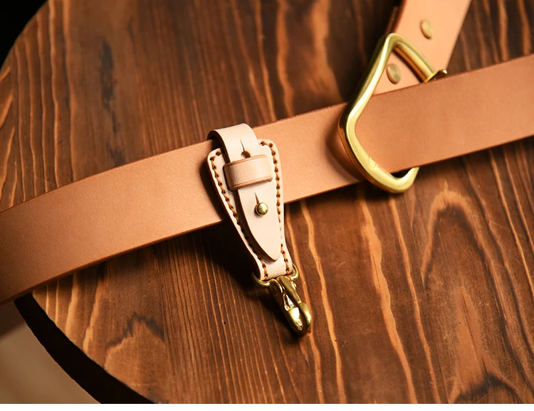 100% Genuine Leather Key Holder For Men Male Vintage Handmade EDC Waist Hanging Belt Loop Keychain Clip Key Hook Chain Buckle