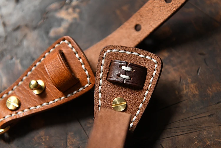 100% Genuine Leather Key Holder For Men Male Vintage Handmade EDC Waist Hanging Belt Loop Keychain Clip Key Hook Chain Buckle