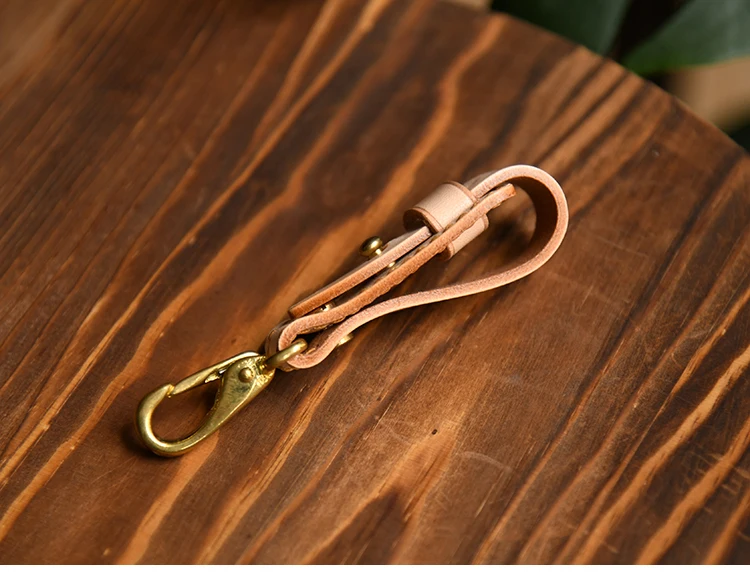 100% Genuine Leather Key Holder For Men Male Vintage Handmade EDC Waist Hanging Belt Loop Keychain Clip Key Hook Chain Buckle