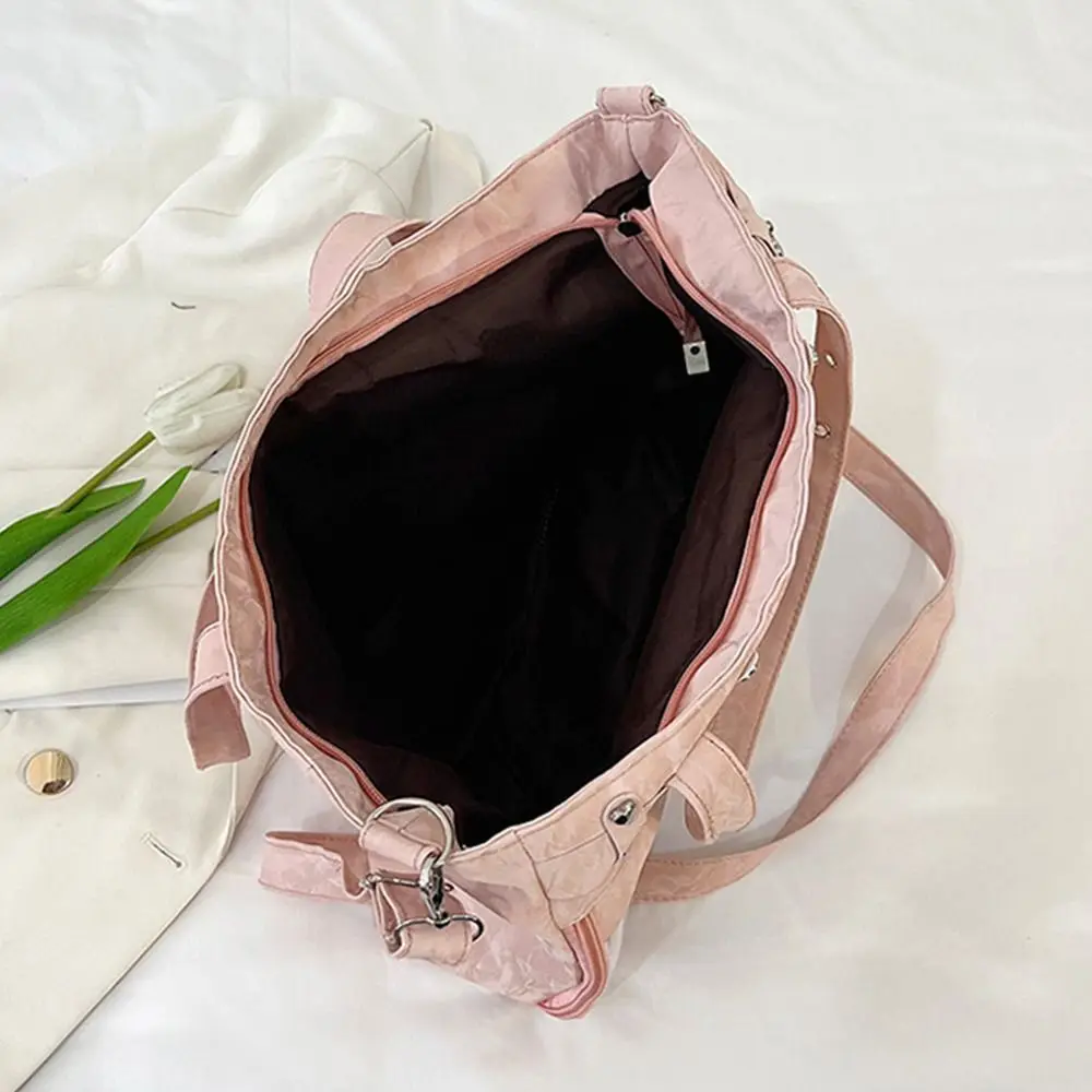 Cool Transparent Ita Bag Original Design Large Capacity Y2K Tote Bag Pure Color Internal Compartment Shoulder Bag Casual Wear