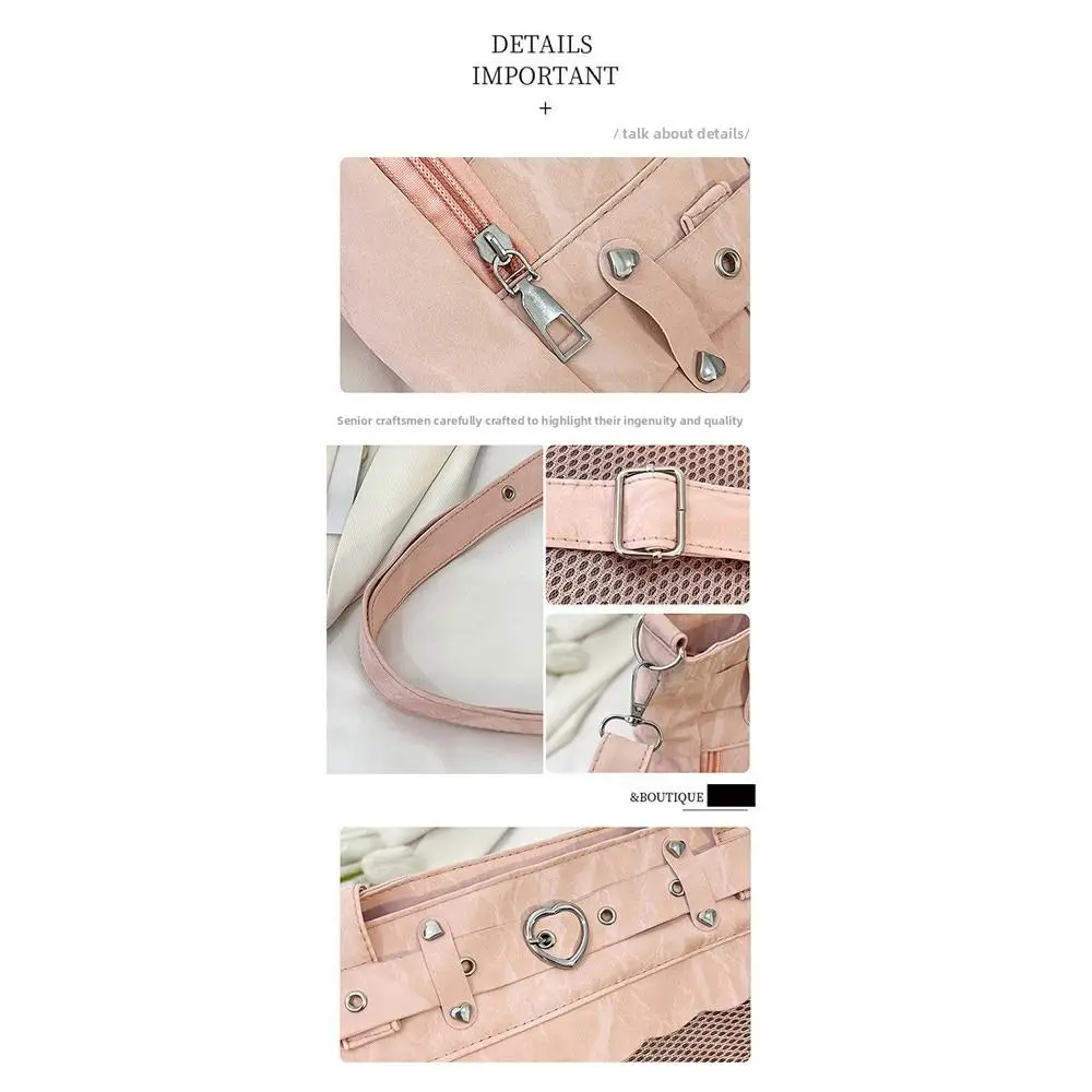 Cool Transparent Ita Bag Original Design Large Capacity Y2K Tote Bag Pure Color Internal Compartment Shoulder Bag Casual Wear