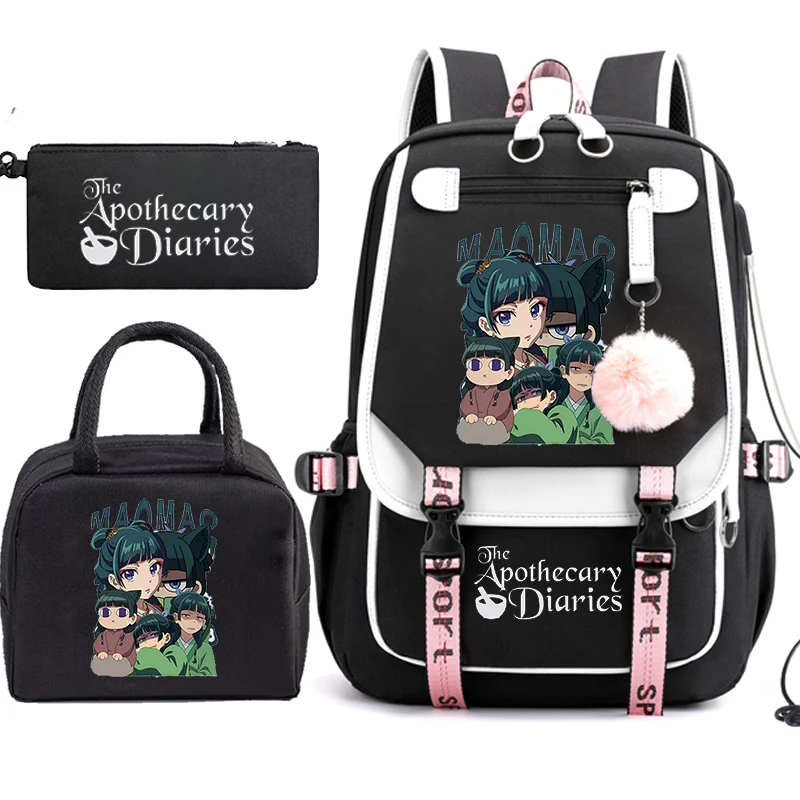 The Apothecary Diaries Maomao Anime Schoolbag School Backpack Teens Girl Casual Daypack Student Back To School Bookbag 3pcs/set