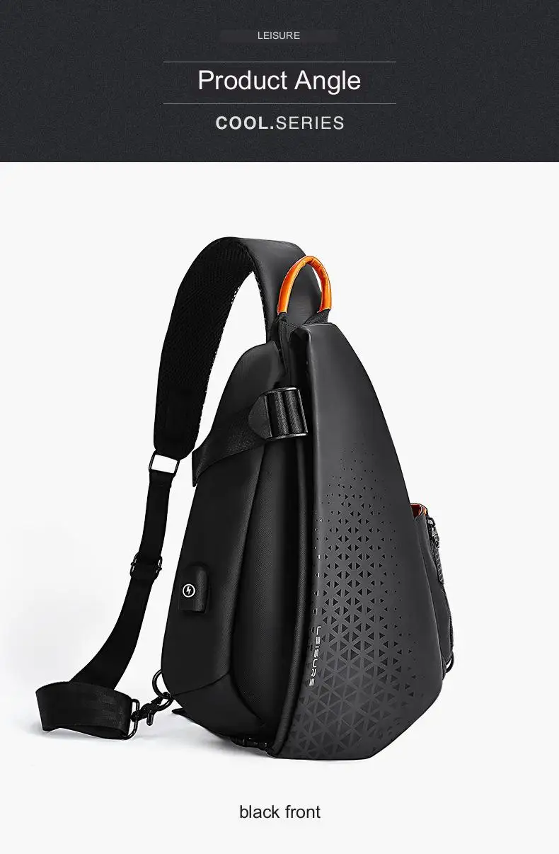 Fashion Business Men's Crossbody Bags Motorcycle Waterproof Nylon Chest Packs Casual Travel Large Capacity Shoulder Bag Male