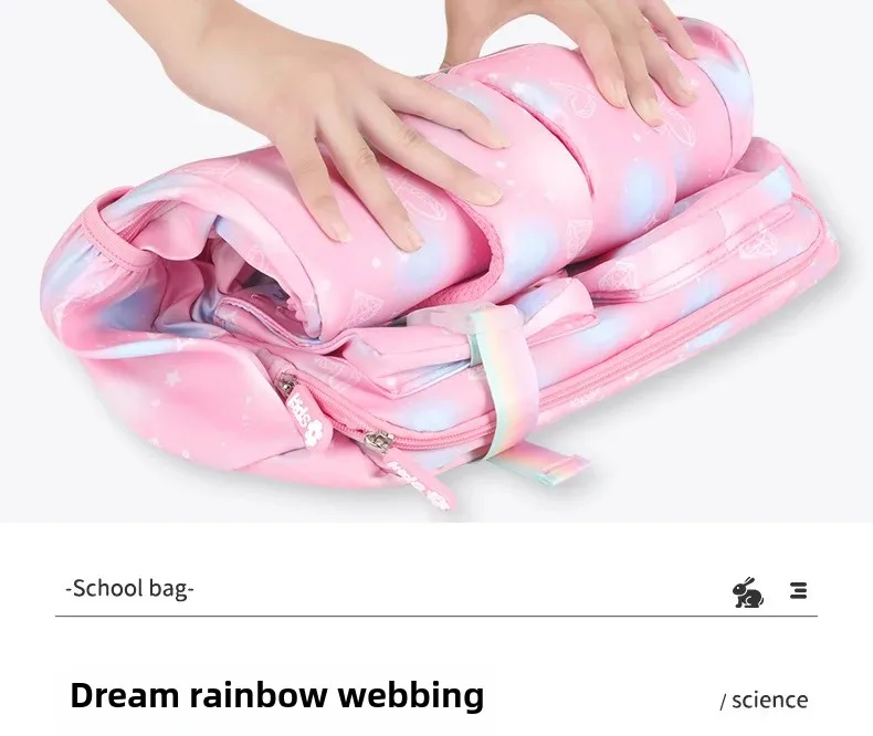 Refrigerator Door Pink Princess Schoolbag Students Female Super Lightweight Large Capacity Anti-splashing Water Large Capacity