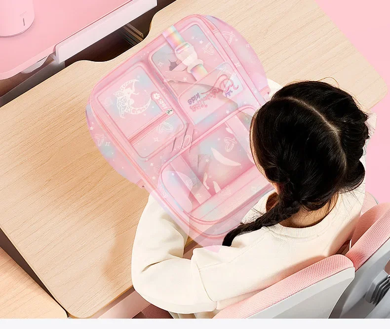 Refrigerator Door Pink Princess Schoolbag Students Female Super Lightweight Large Capacity Anti-splashing Water Large Capacity
