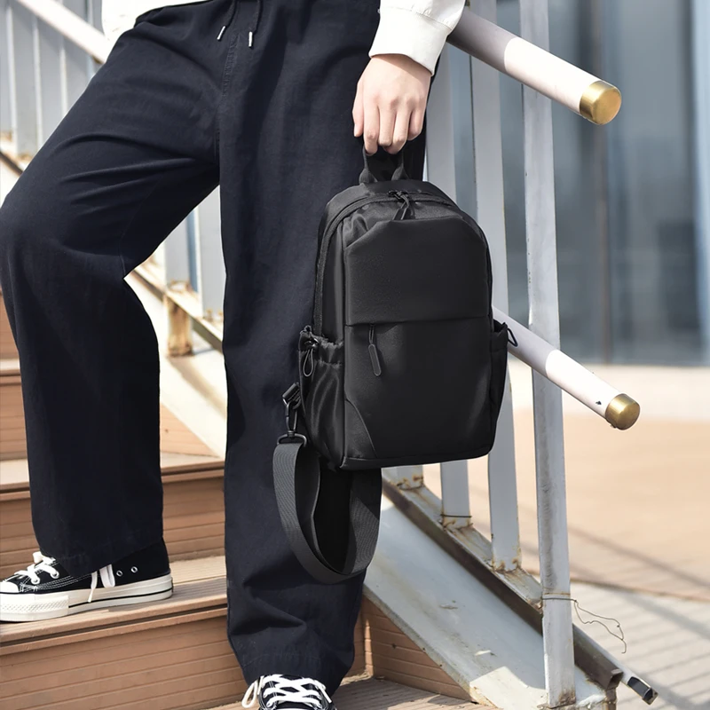Men's Multifunctional Chest Bag with Adjustable Shoulder Straps Business Shoulder Bag Suitable for Sports Business Travel Commut