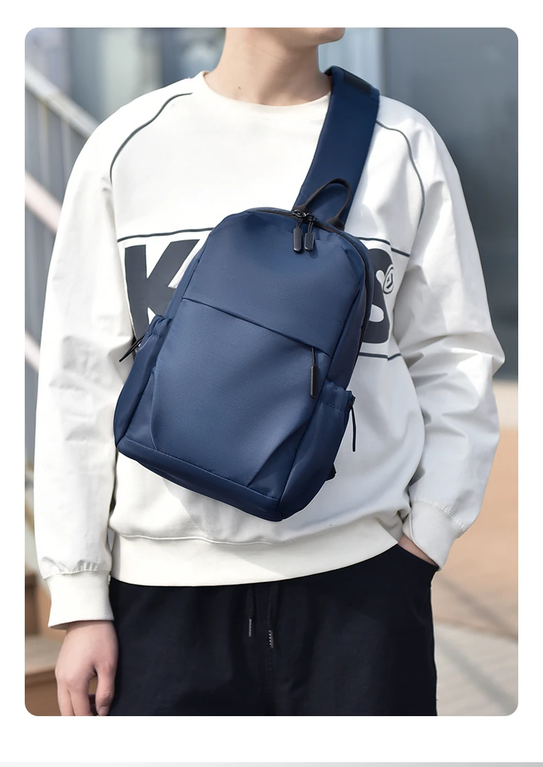 Men's Multifunctional Chest Bag with Adjustable Shoulder Straps Business Shoulder Bag Suitable for Sports Business Travel Commut