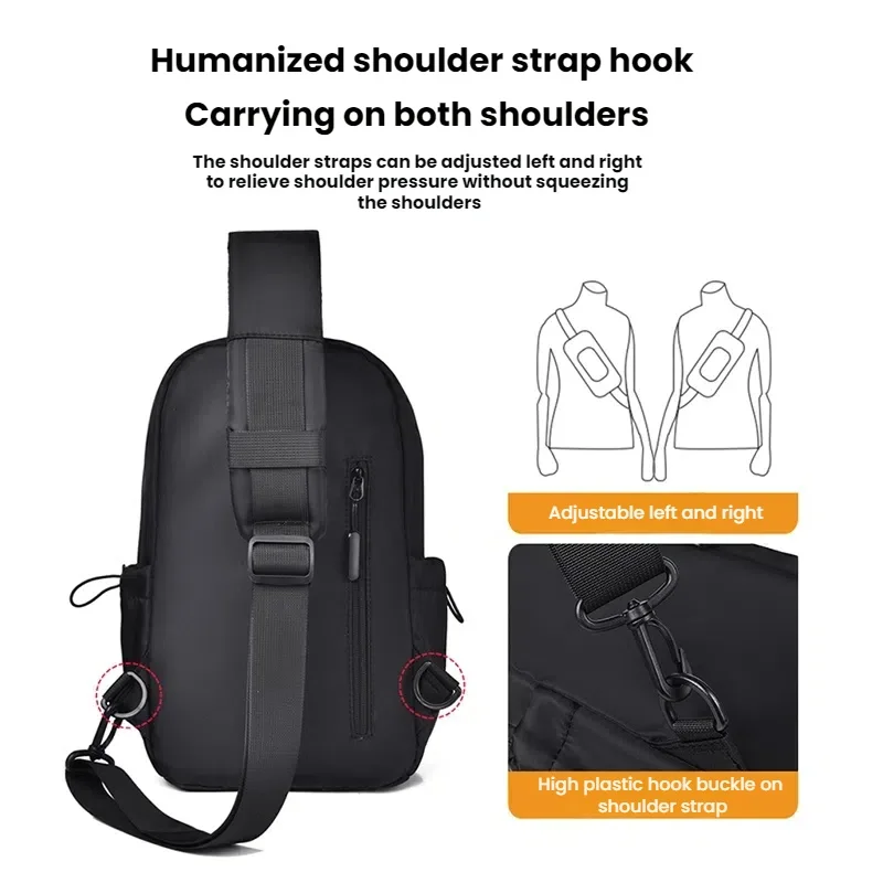 Men's Multifunctional Chest Bag with Adjustable Shoulder Straps Business Shoulder Bag Suitable for Sports Business Travel Commut