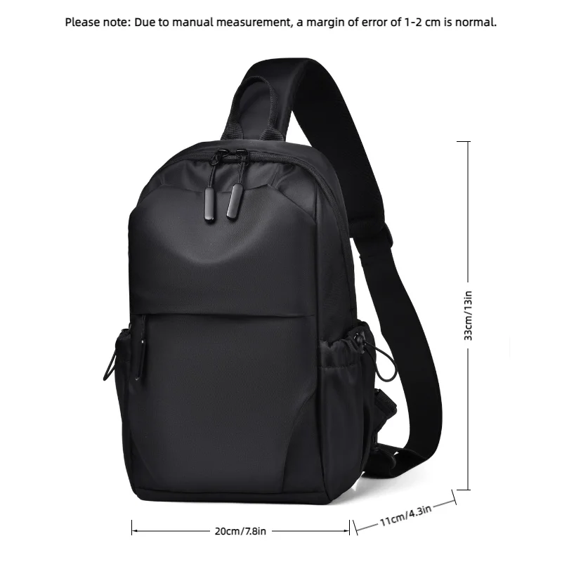 Men's Multifunctional Chest Bag with Adjustable Shoulder Straps Business Shoulder Bag Suitable for Sports Business Travel Commut