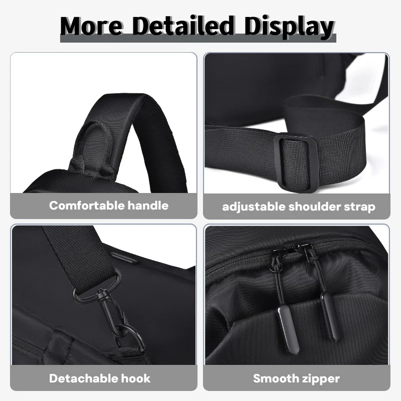 Men's Multifunctional Chest Bag with Adjustable Shoulder Straps Business Shoulder Bag Suitable for Sports Business Travel Commut