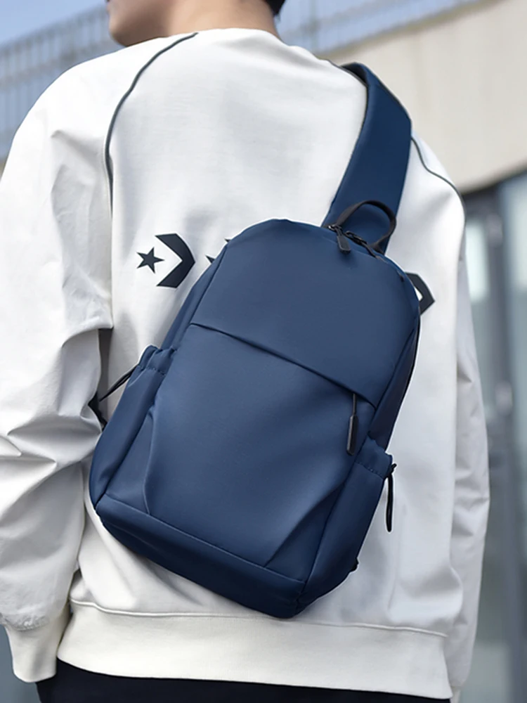 Men's Multifunctional Chest Bag with Adjustable Shoulder Straps Business Shoulder Bag Suitable for Sports Business Travel Commut