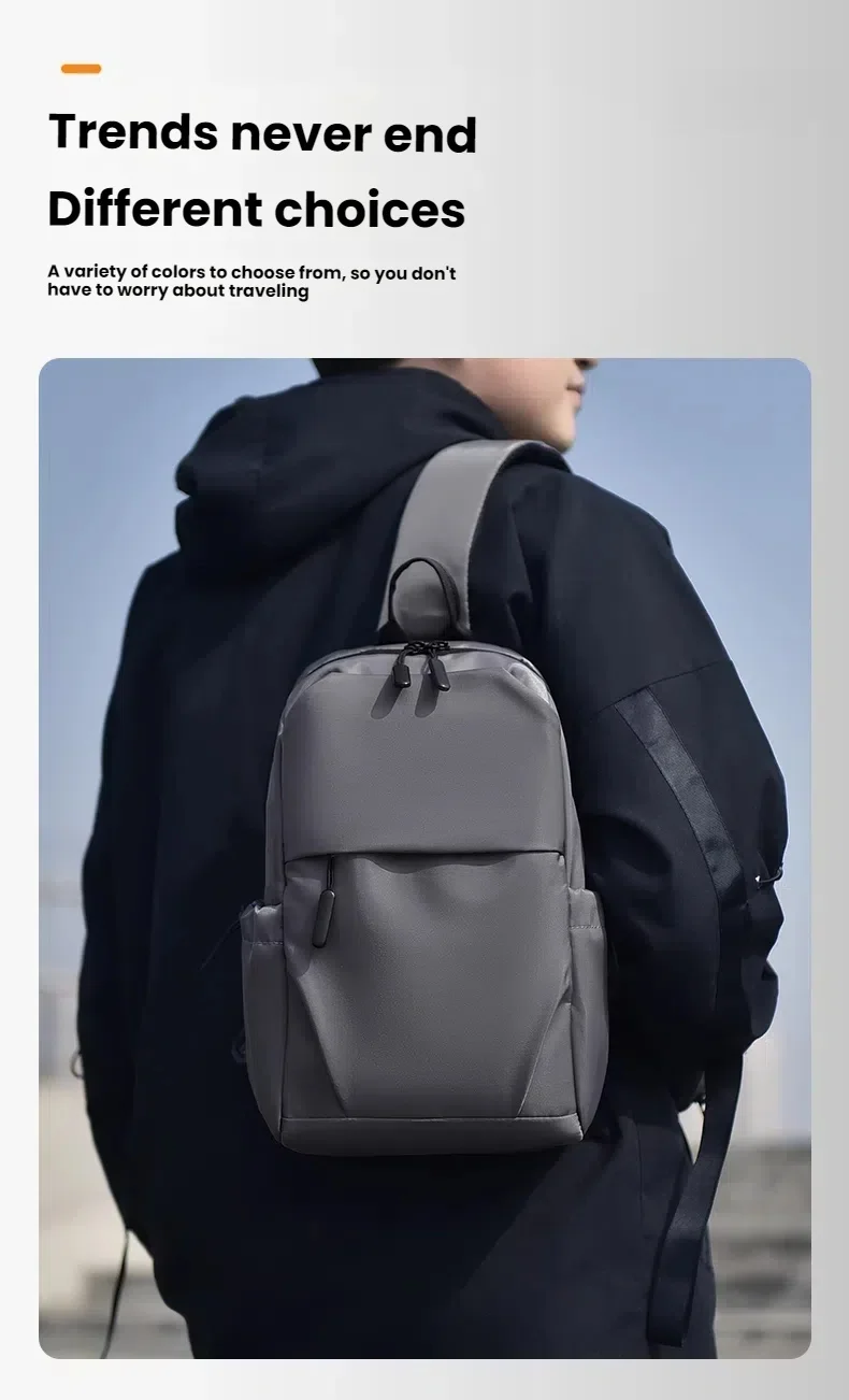 Men's Multifunctional Chest Bag with Adjustable Shoulder Straps Business Shoulder Bag Suitable for Sports Business Travel Commut