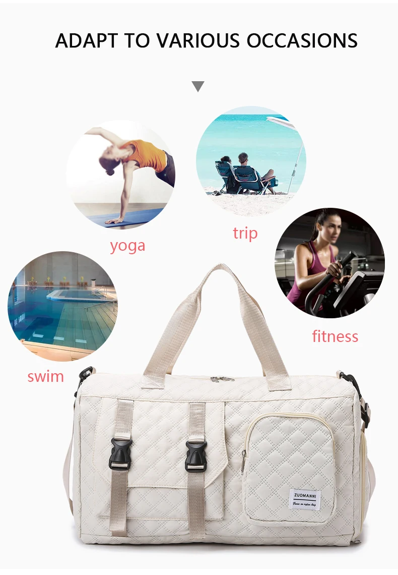 Durable Nylon Travel Duffle Bag, Portable Sports Gym Bag for Overnight Trips Shoulder Duffel Training Bag, Spacious Argyle