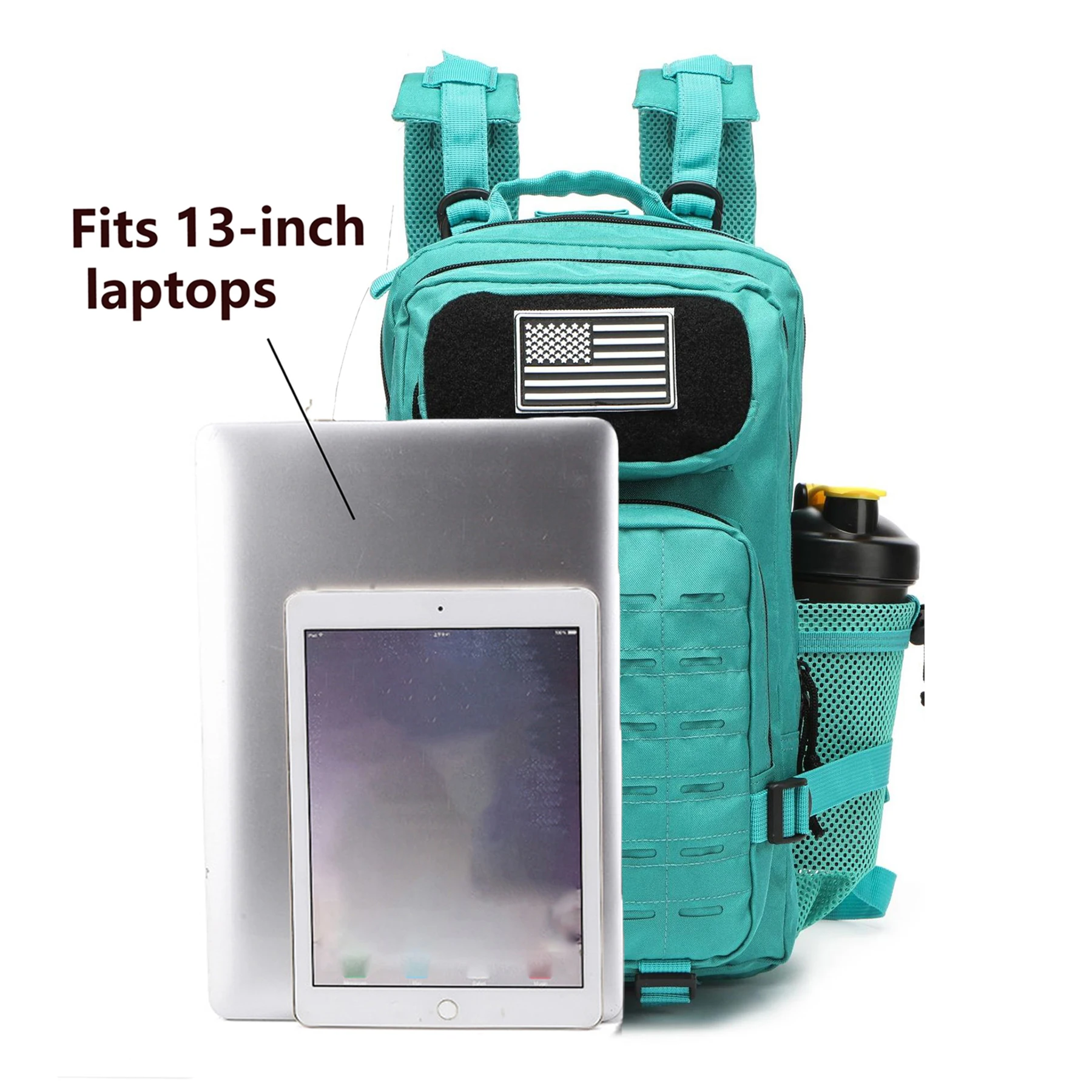 25L/50L Waterproof with 2 Bottle Holders Backpack Gym Outdoor Travel Hiking Fishing Trekking Backpacks 13inch Laptop Bag