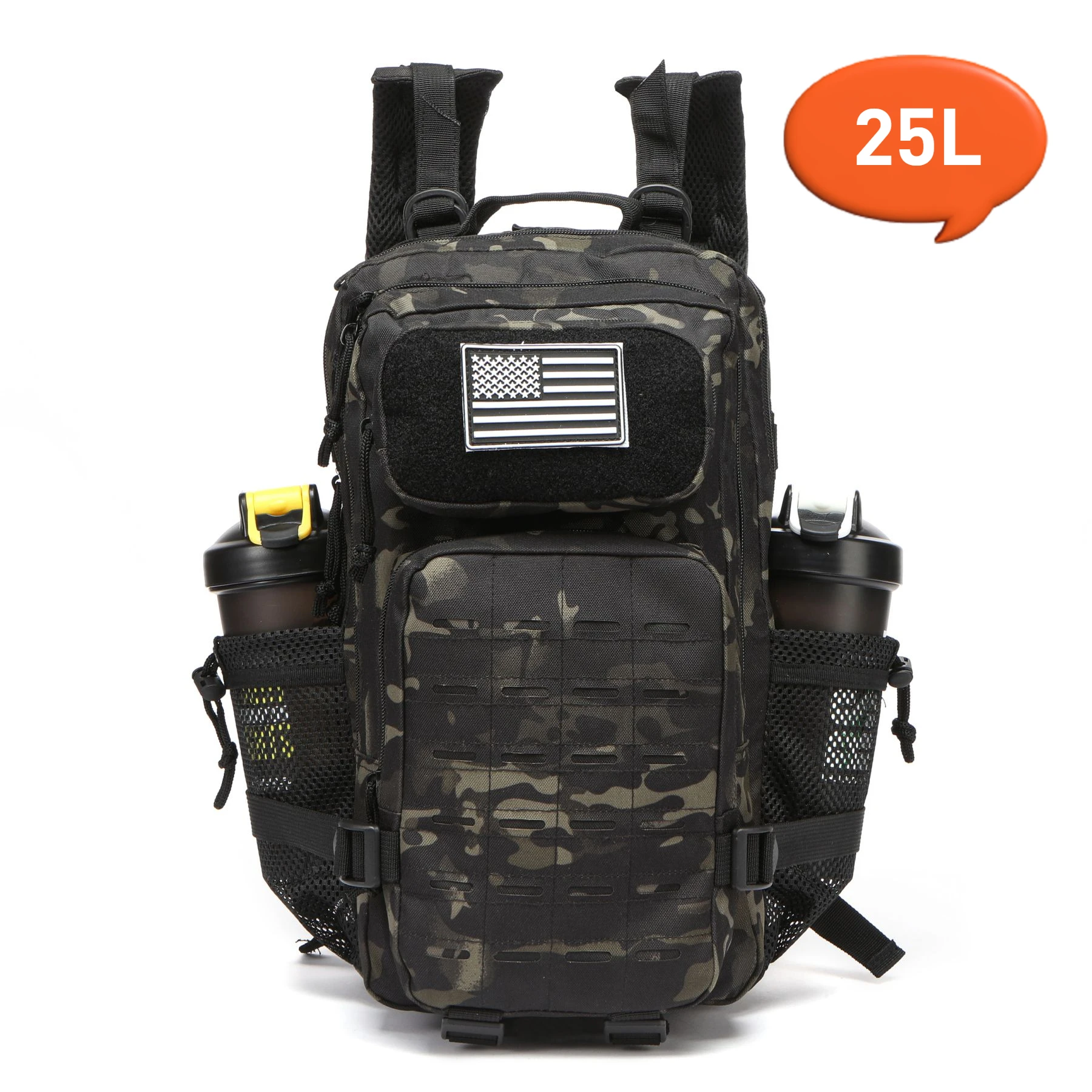 25L/50L Waterproof with 2 Bottle Holders Backpack Gym Outdoor Travel Hiking Fishing Trekking Backpacks 13inch Laptop Bag