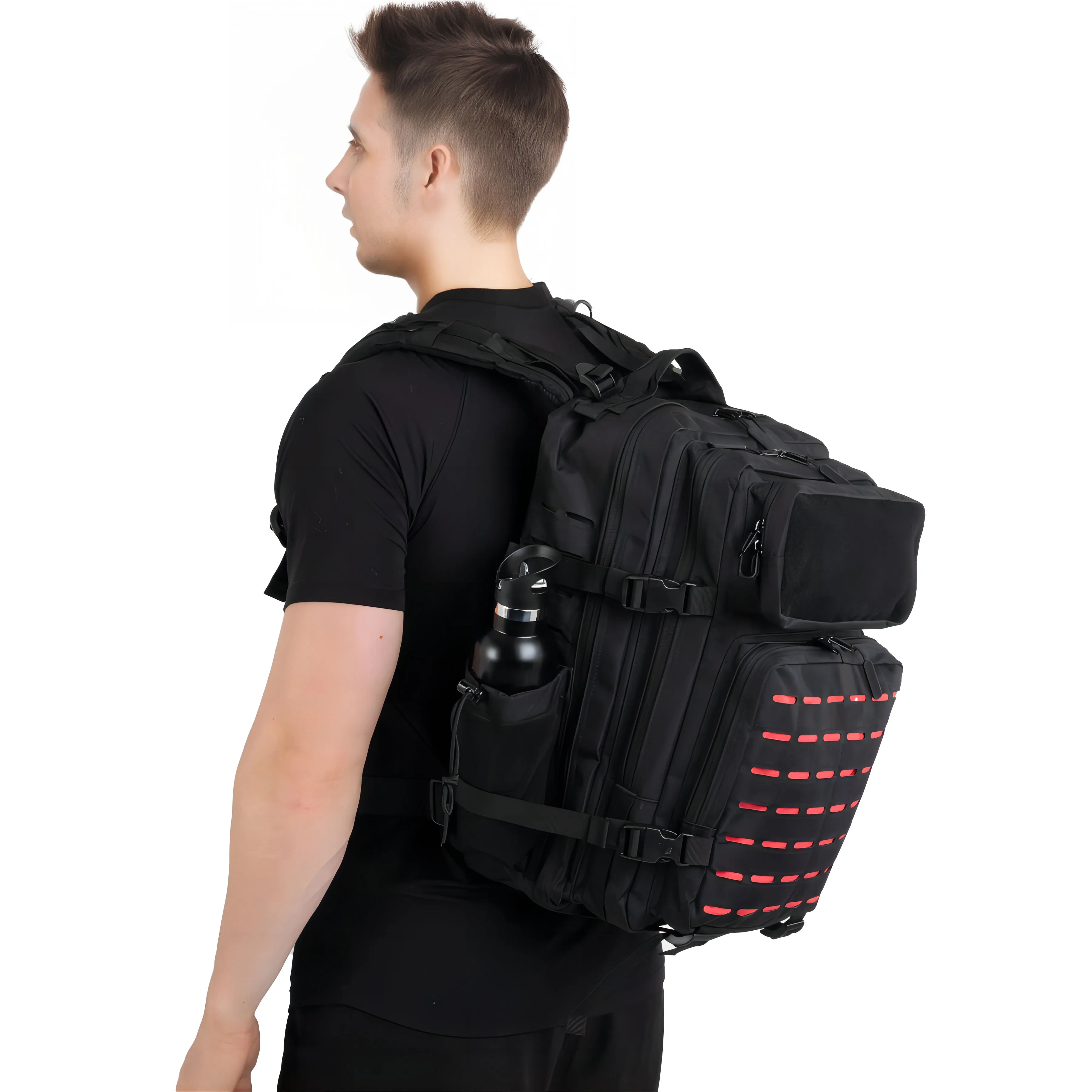 25L/50L Waterproof with 2 Bottle Holders Backpack Gym Outdoor Travel Hiking Fishing Trekking Backpacks 13inch Laptop Bag