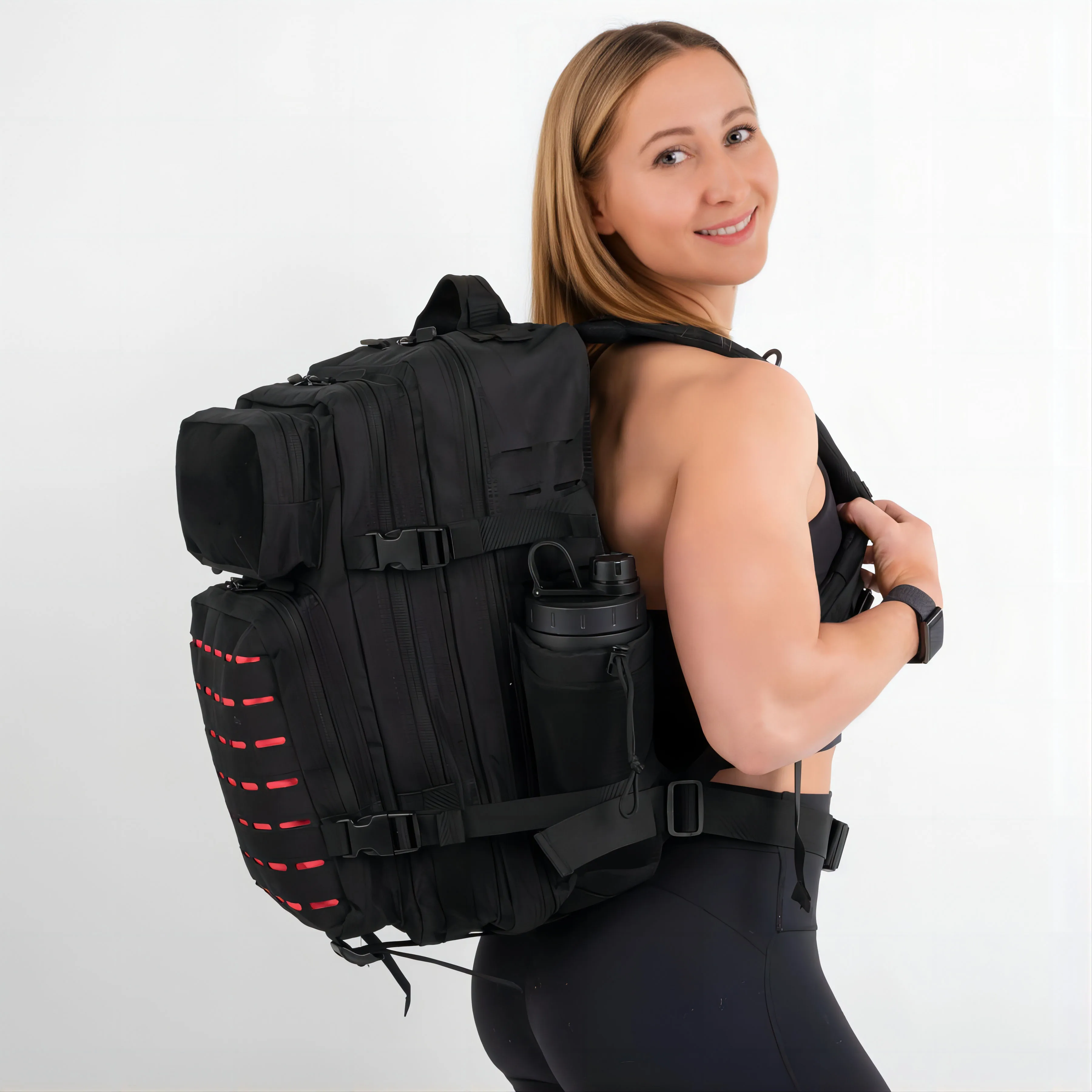 25L/50L Waterproof with 2 Bottle Holders Backpack Gym Outdoor Travel Hiking Fishing Trekking Backpacks 13inch Laptop Bag