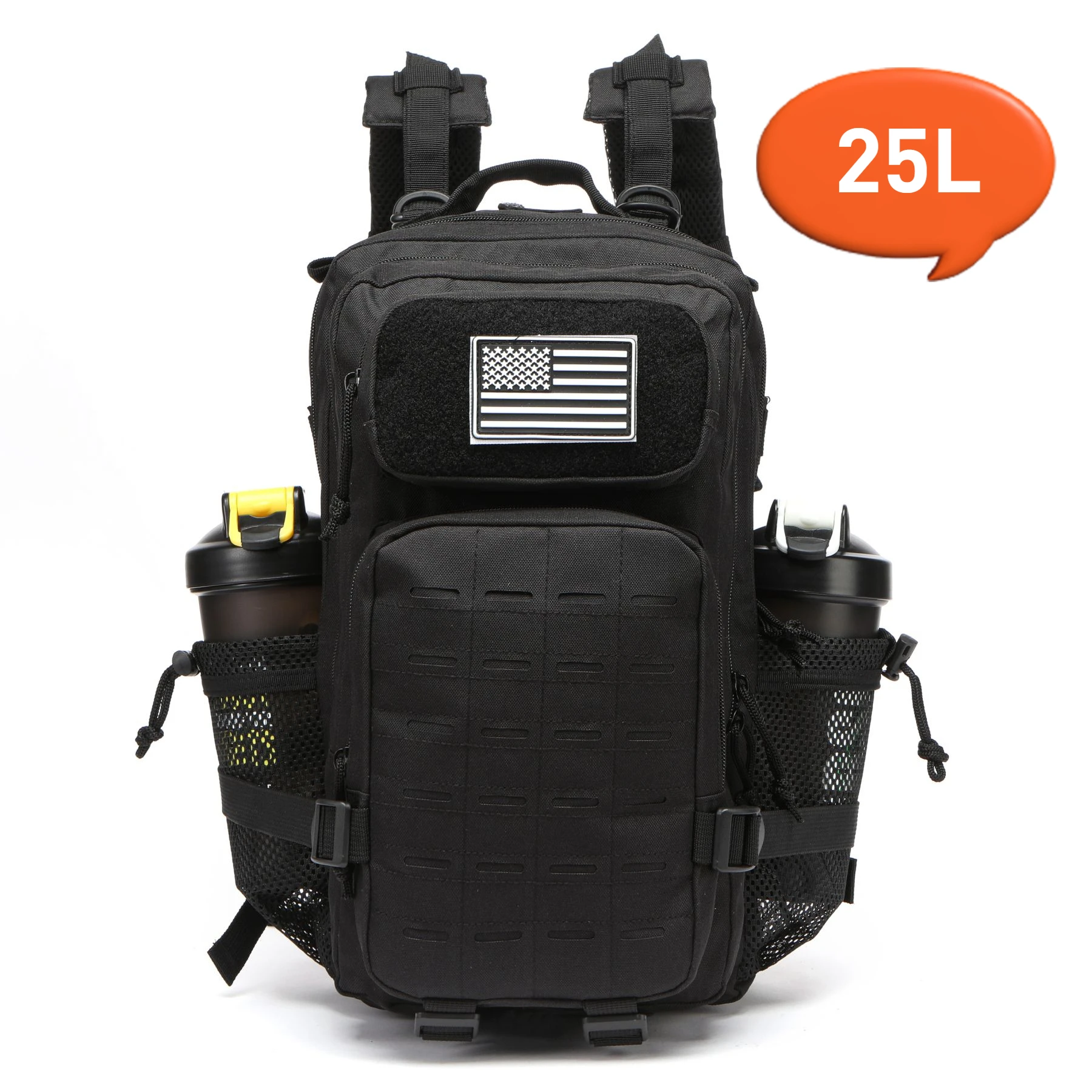25L/50L Waterproof with 2 Bottle Holders Backpack Gym Outdoor Travel Hiking Fishing Trekking Backpacks 13inch Laptop Bag