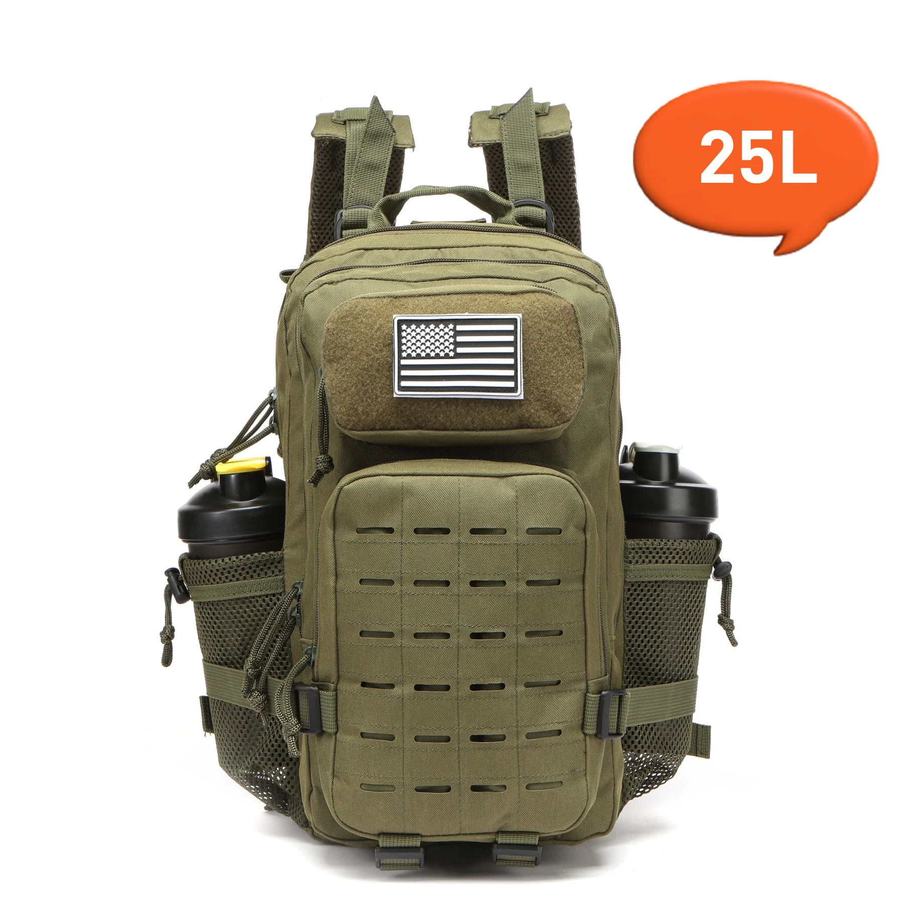 25L/50L Waterproof with 2 Bottle Holders Backpack Gym Outdoor Travel Hiking Fishing Trekking Backpacks 13inch Laptop Bag