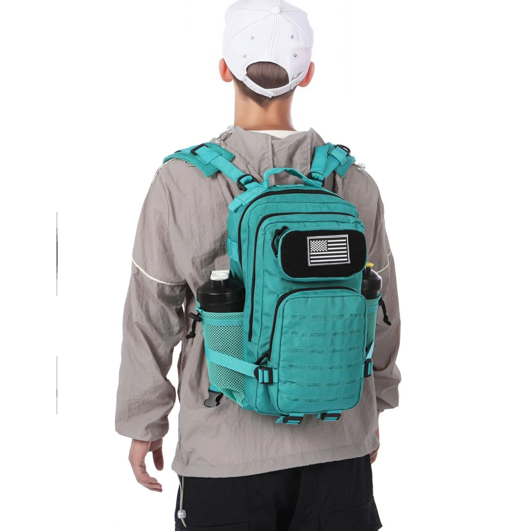 25L/50L Waterproof with 2 Bottle Holders Backpack Gym Outdoor Travel Hiking Fishing Trekking Backpacks 13inch Laptop Bag
