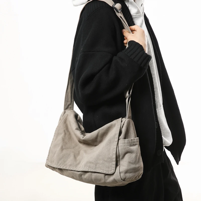 Men'S Minimalist Large Capacity Messenger Bag, Casual Shoulder Bag, Suitable for Vacation, Outdoor Activities, Daily Commuting