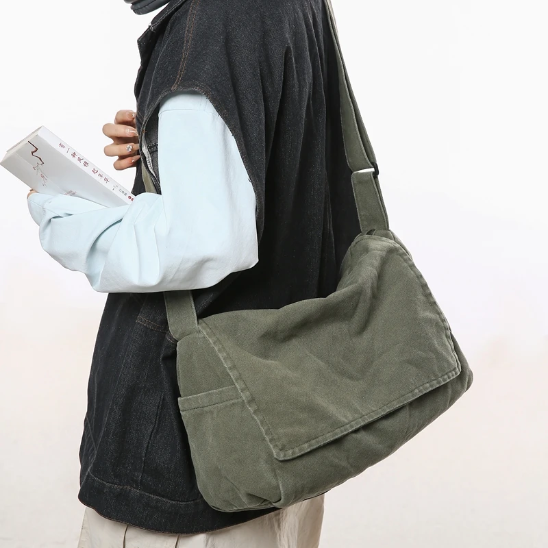 Men'S Minimalist Large Capacity Messenger Bag, Casual Shoulder Bag, Suitable for Vacation, Outdoor Activities, Daily Commuting