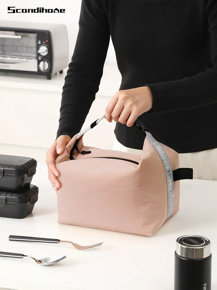 Portable Lunch Bag Woman Insulated Thermal Lunch Box Cooler Handbag Food Bag Carrier For Office School Travel Picnic
