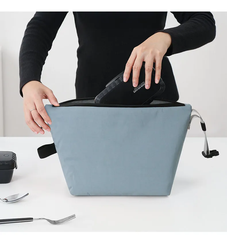 Portable Lunch Bag Woman Insulated Thermal Lunch Box Cooler Handbag Food Bag Carrier For Office School Travel Picnic