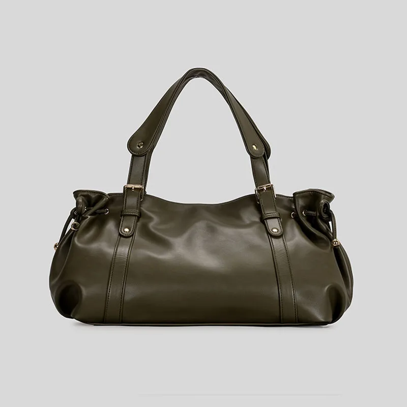 XMESSUN Women's Large Capacity Shoulder Bag, Fashion Simple Commuter Boston Handbag, Soft Leather Versatile Work Crossbody Bag