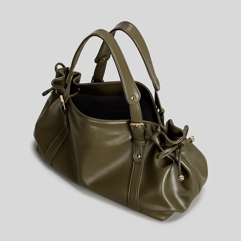 XMESSUN Women's Large Capacity Shoulder Bag, Fashion Simple Commuter Boston Handbag, Soft Leather Versatile Work Crossbody Bag