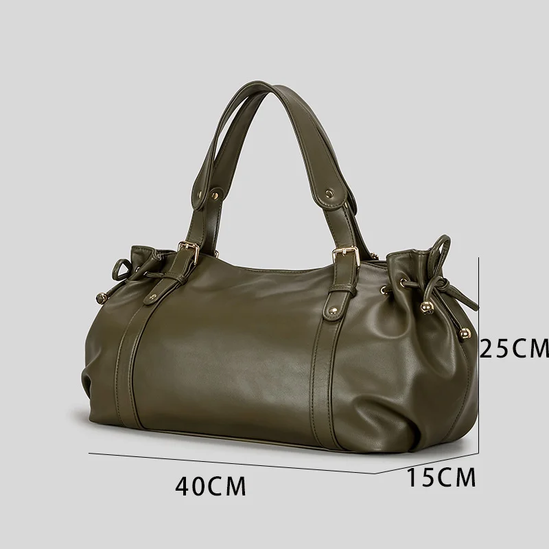 XMESSUN Women's Large Capacity Shoulder Bag, Fashion Simple Commuter Boston Handbag, Soft Leather Versatile Work Crossbody Bag
