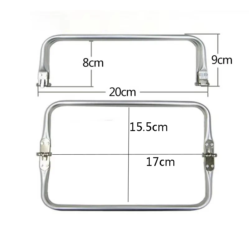 Silver16cm 18cm 20cm 25cm 30cm 40cm Bag Frame For Purse Doctor Metal Aluminium Tube Handle Accessories Clutch Parts Silver