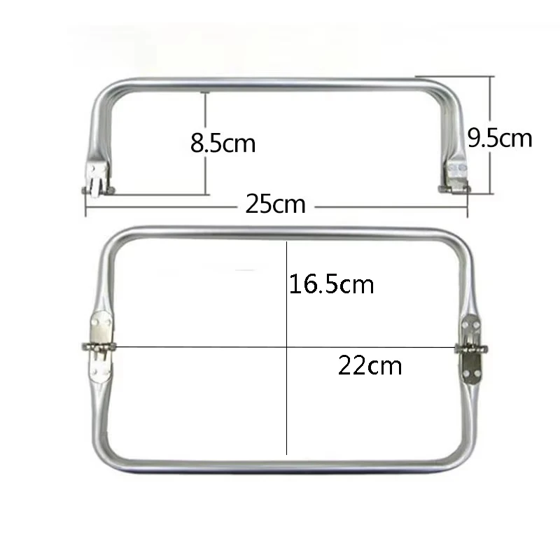Silver16cm 18cm 20cm 25cm 30cm 40cm Bag Frame For Purse Doctor Metal Aluminium Tube Handle Accessories Clutch Parts Silver