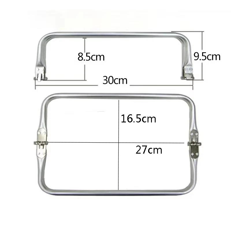 Silver16cm 18cm 20cm 25cm 30cm 40cm Bag Frame For Purse Doctor Metal Aluminium Tube Handle Accessories Clutch Parts Silver