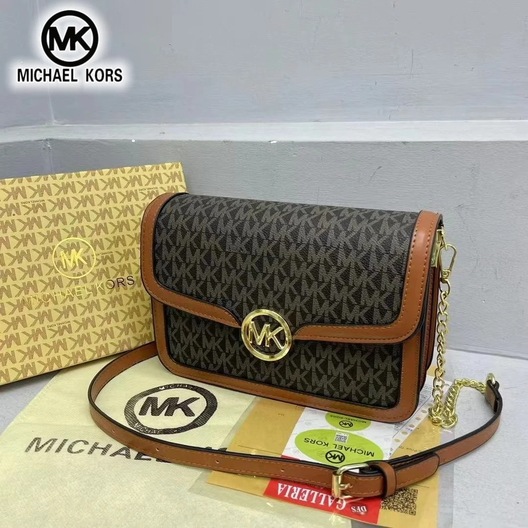 Michael Kors Fashion Women's Bag Classic Flower Letter Travel Handbag for Girls Casual MK Single Shoulder Crossbody Bag