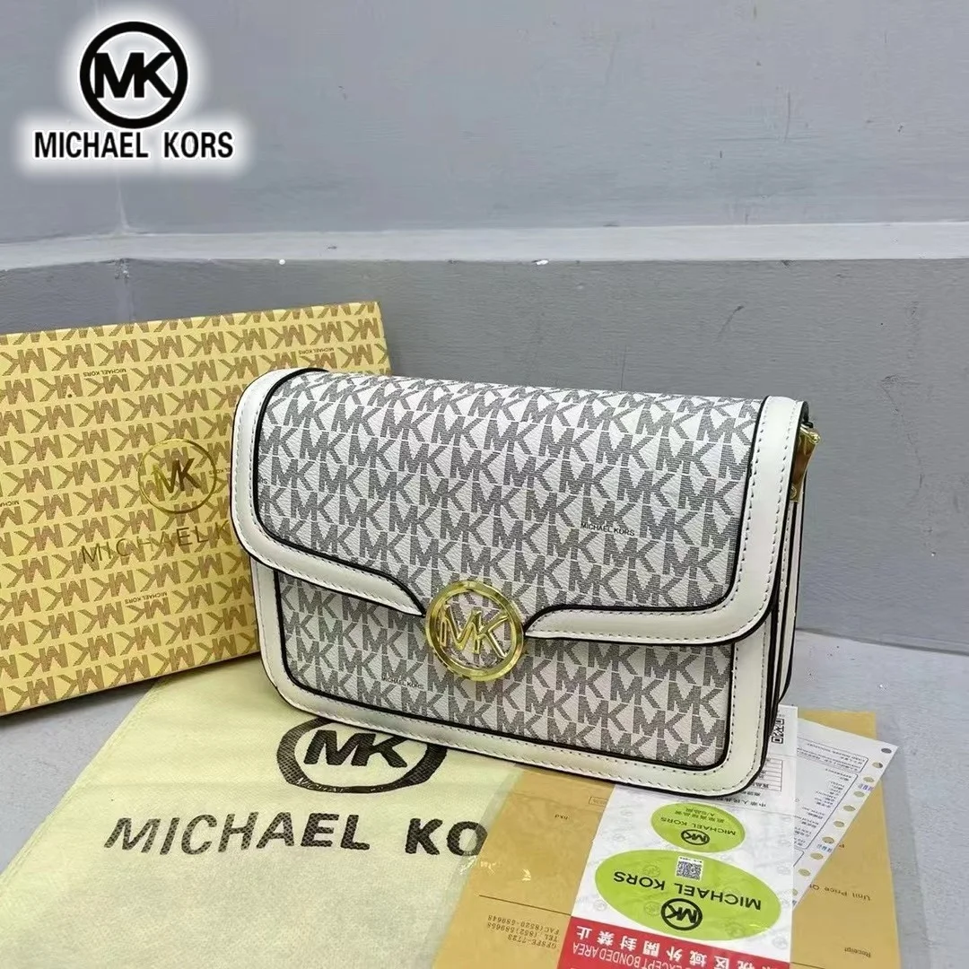 Michael Kors Fashion Women's Bag Classic Flower Letter Travel Handbag for Girls Casual MK Single Shoulder Crossbody Bag