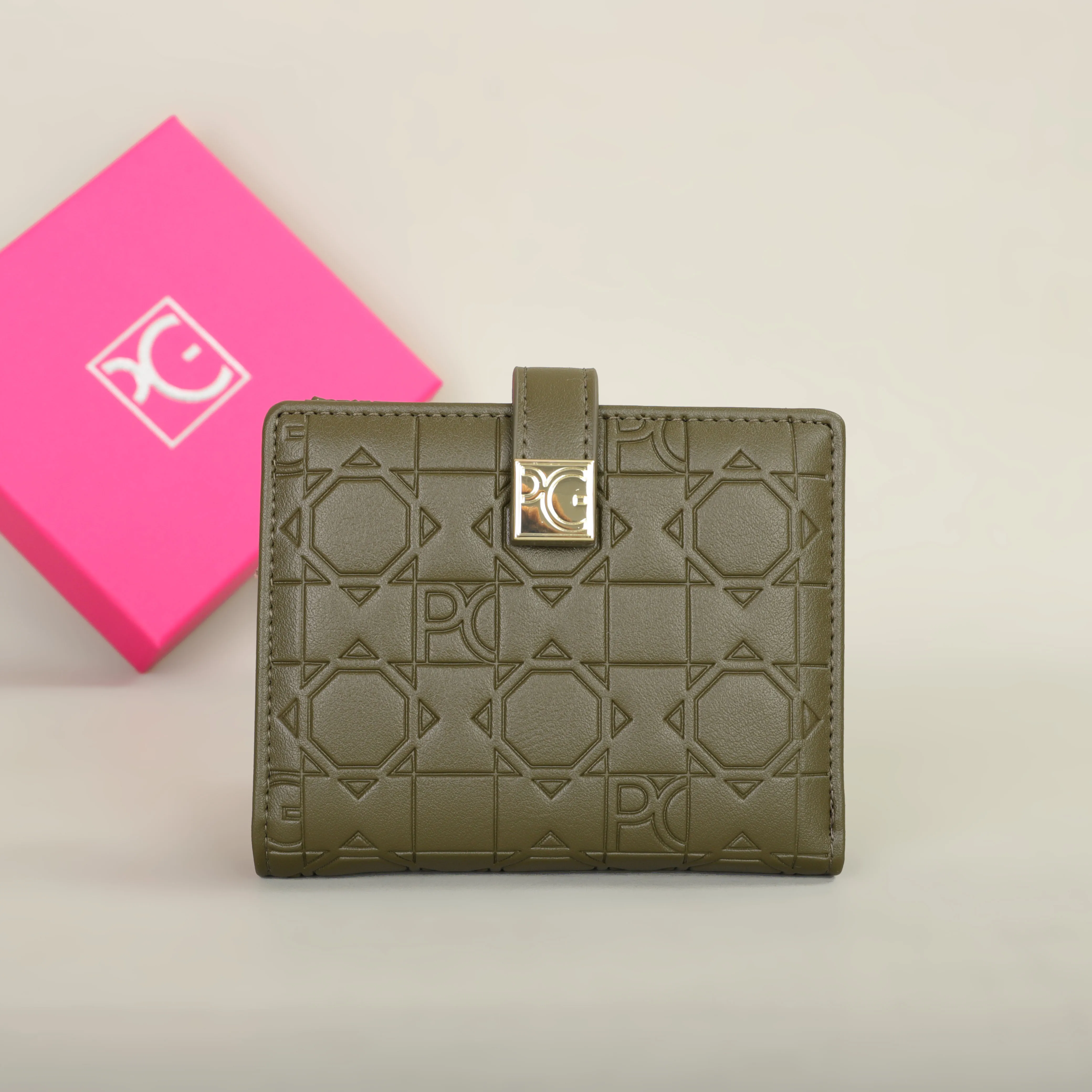 PG Wallet Fashion Classic Retro Women's Universal Wallet Letter Printed Portable Card Bag Zero Wallet