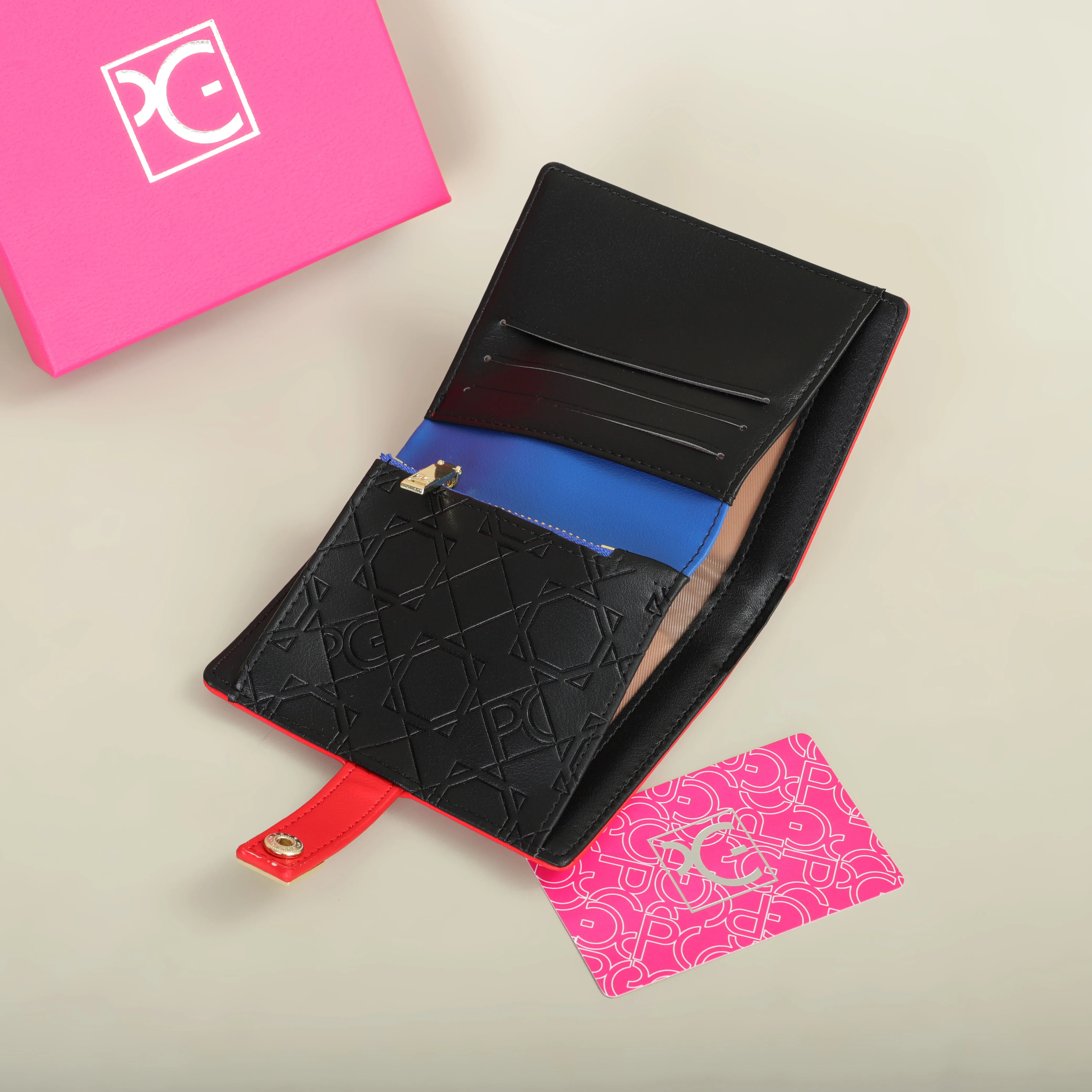 PG Wallet Fashion Classic Retro Women's Universal Wallet Letter Printed Portable Card Bag Zero Wallet