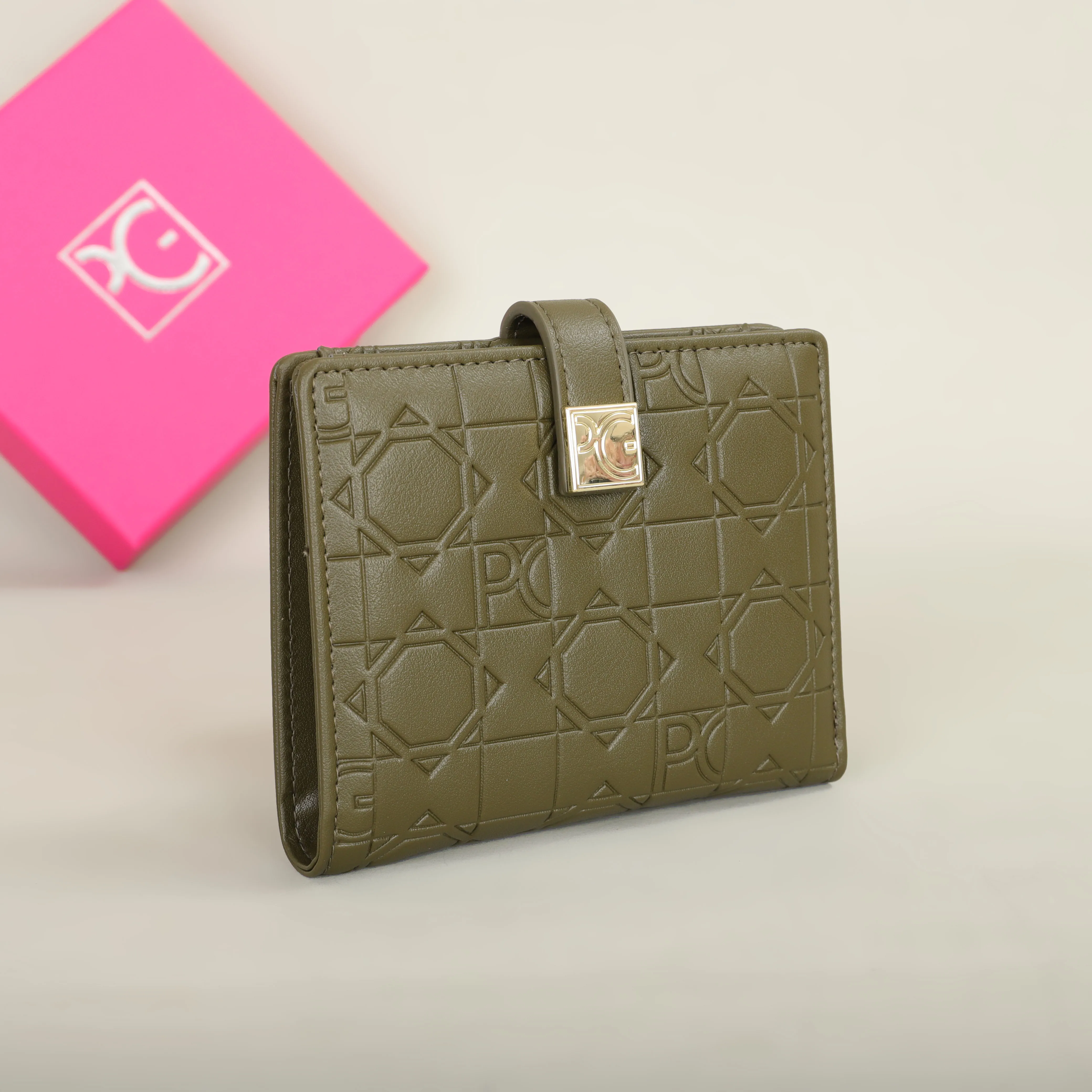 PG Wallet Fashion Classic Retro Women's Universal Wallet Letter Printed Portable Card Bag Zero Wallet