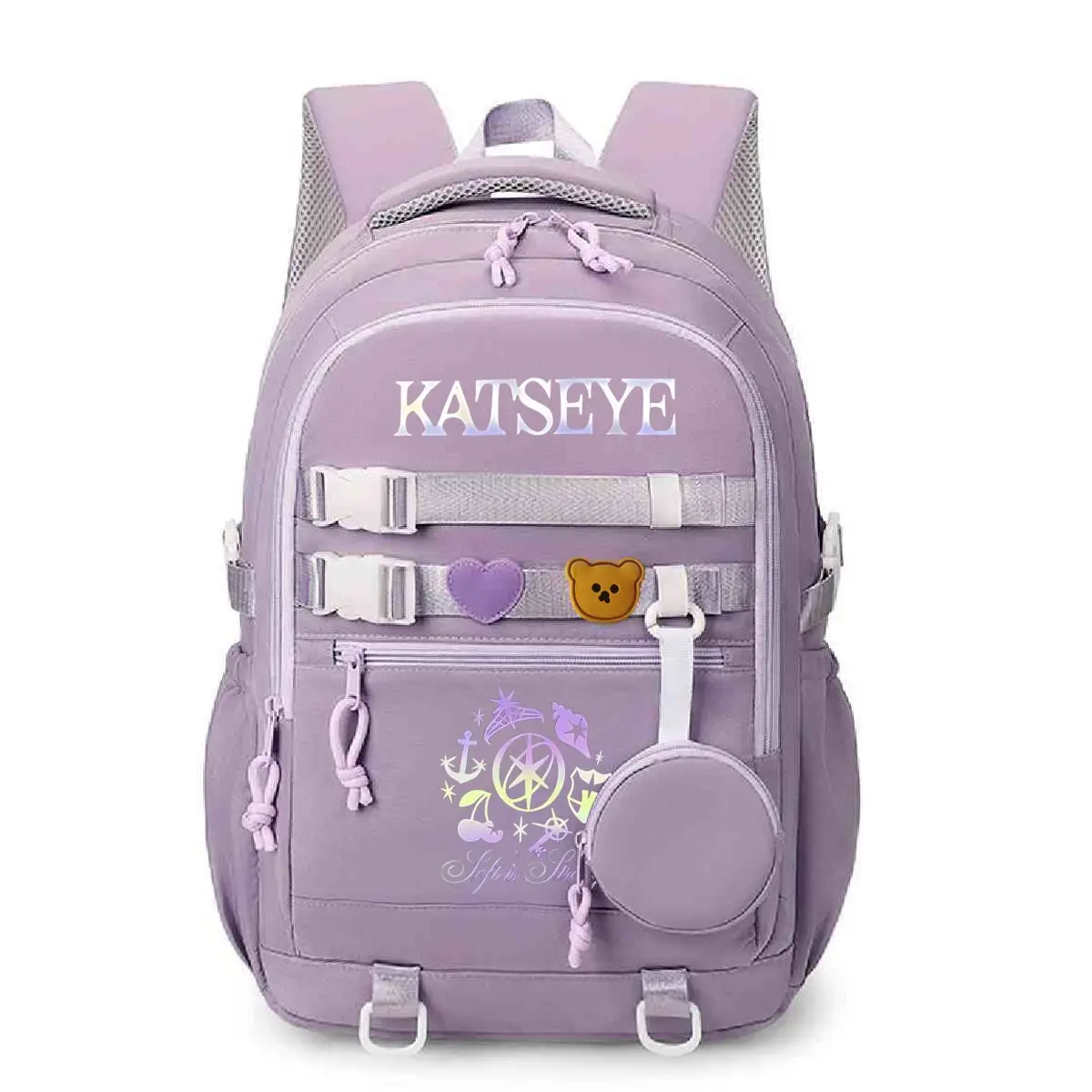 Y2K Girl Group Katseye Graphic School Backpacks for Women Girls Laptop Computer Bag Teenager Katseye Fan Schoolbag Gifts