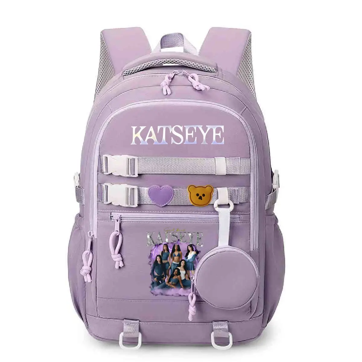 Y2K Girl Group Katseye Graphic School Backpacks for Women Girls Laptop Computer Bag Teenager Katseye Fan Schoolbag Gifts