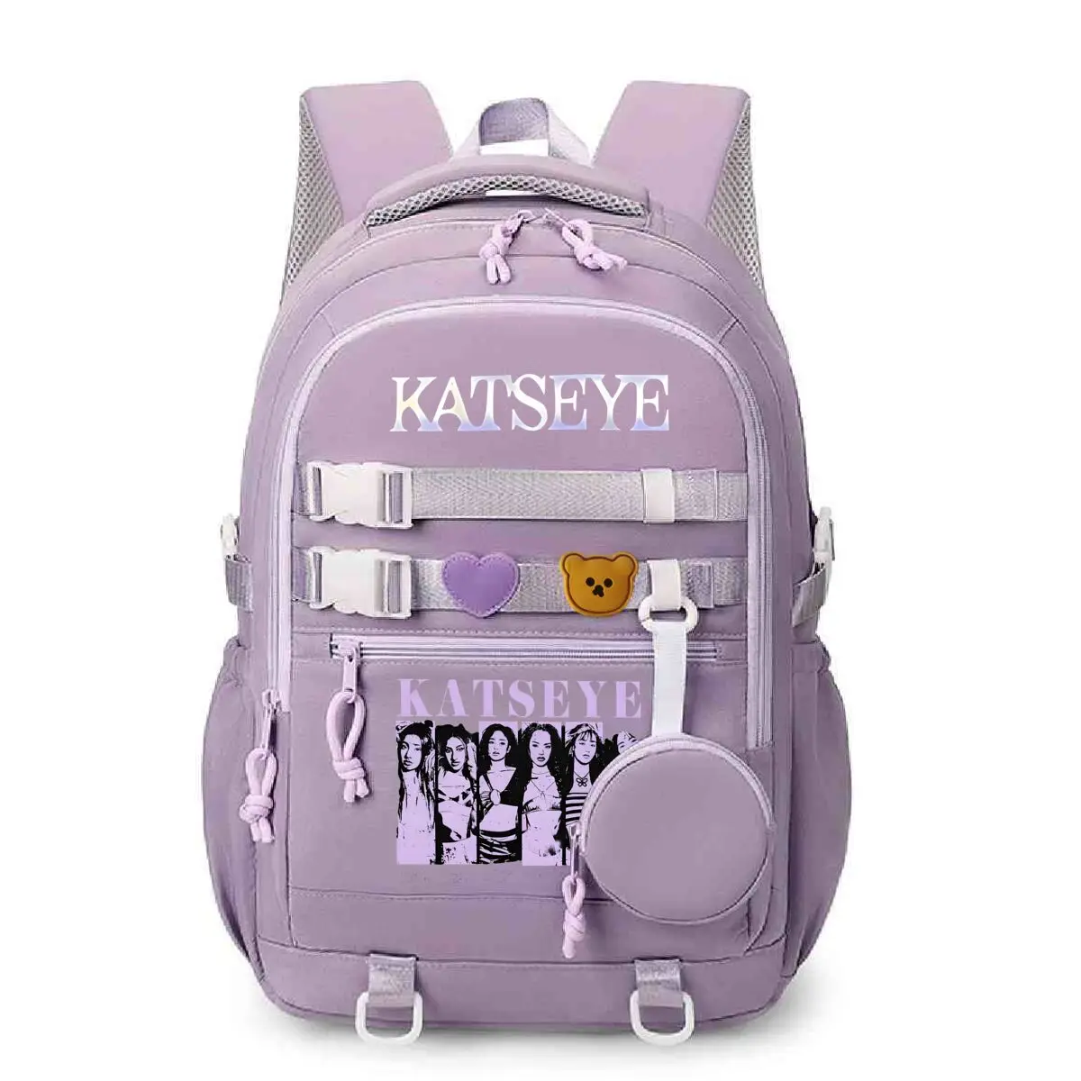 Y2K Girl Group Katseye Graphic School Backpacks for Women Girls Laptop Computer Bag Teenager Katseye Fan Schoolbag Gifts