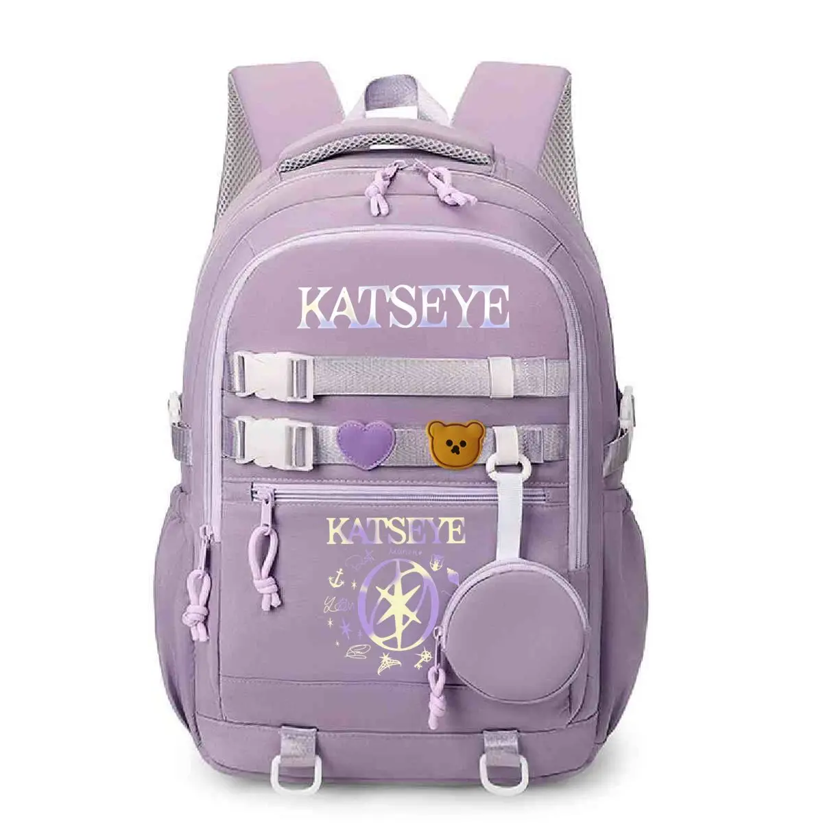 Y2K Girl Group Katseye Graphic School Backpacks for Women Girls Laptop Computer Bag Teenager Katseye Fan Schoolbag Gifts