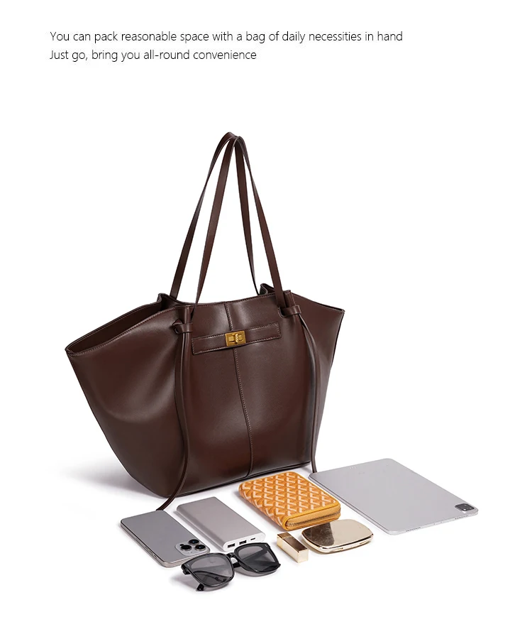 Women Large Capacity Wing Tote Bag Soft PU Leather Shoulder Bag Vintage Gold Turn Lock Shopper Bag Casual Commuter Handbag Work