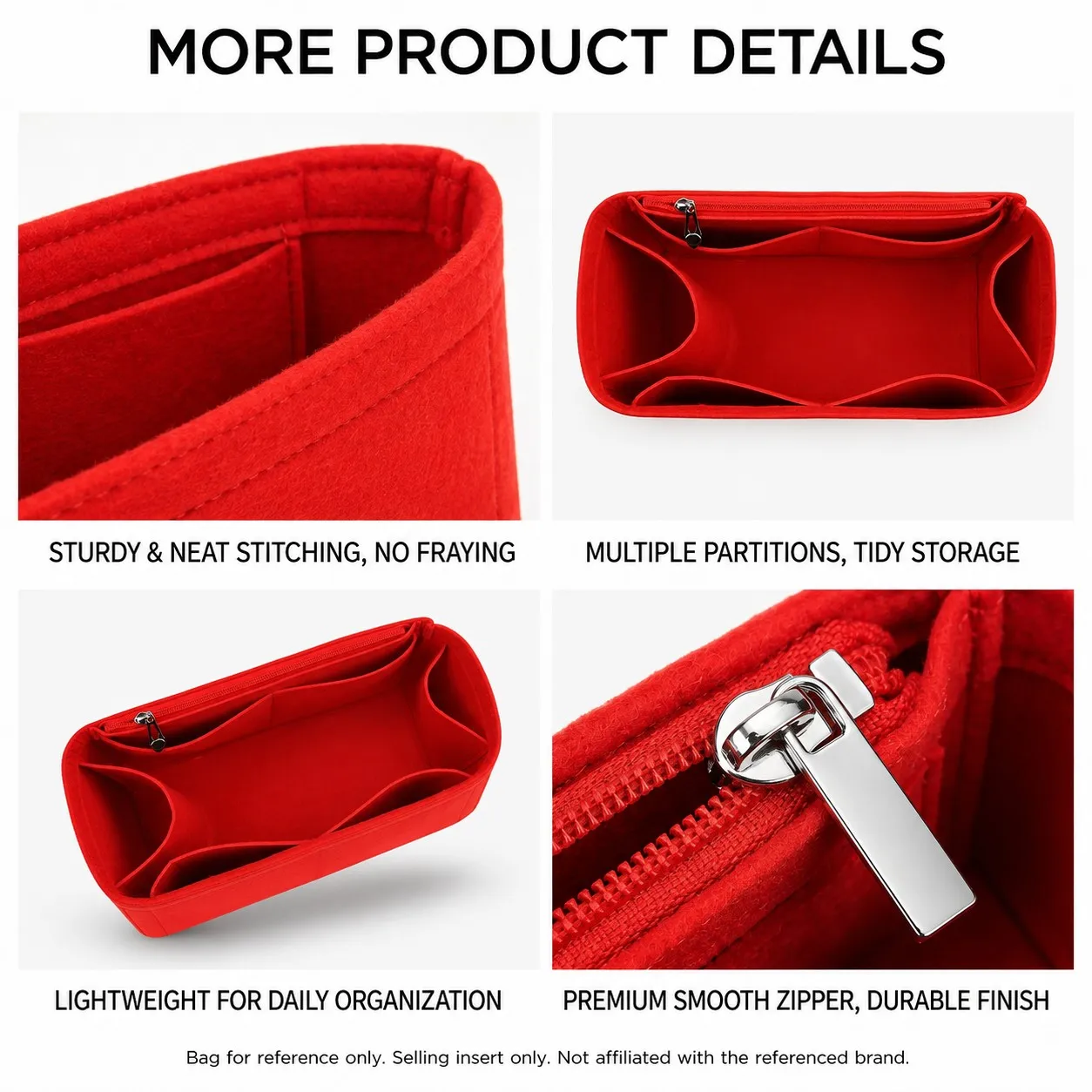 Luxury Felt Bag Organizer Insert for Louis Vuitton Neverfull Tote PM MM GM Handbag Liner with Multi-Pocket Storage Shape Support