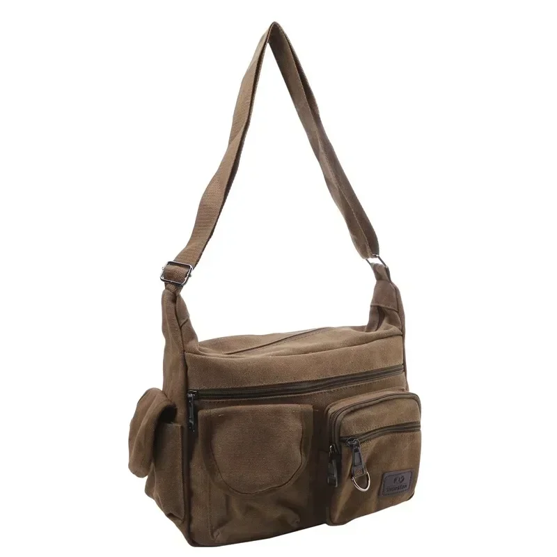 Fashion Men's Canvas Shoulder Bag Luxury Messenger Bag Unisex Casual Tote Travel Crossbody Bag High Quality Handbag Chest Bag