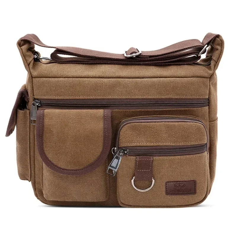 Fashion Men's Canvas Shoulder Bag Luxury Messenger Bag Unisex Casual Tote Travel Crossbody Bag High Quality Handbag Chest Bag
