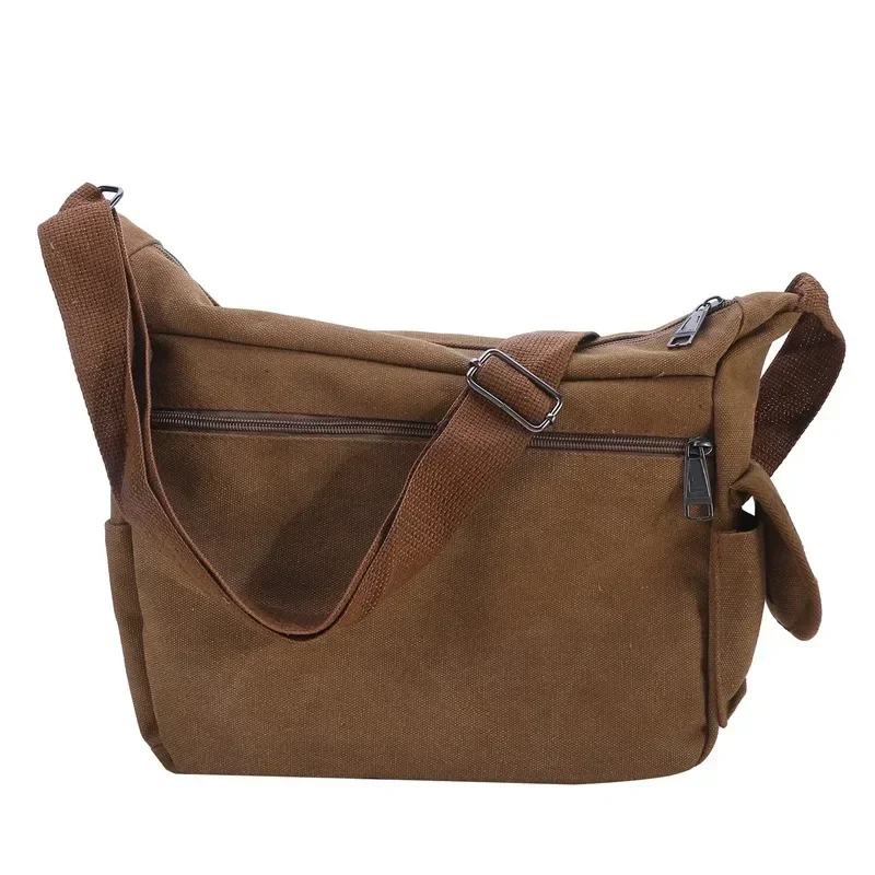 Fashion Men's Canvas Shoulder Bag Luxury Messenger Bag Unisex Casual Tote Travel Crossbody Bag High Quality Handbag Chest Bag
