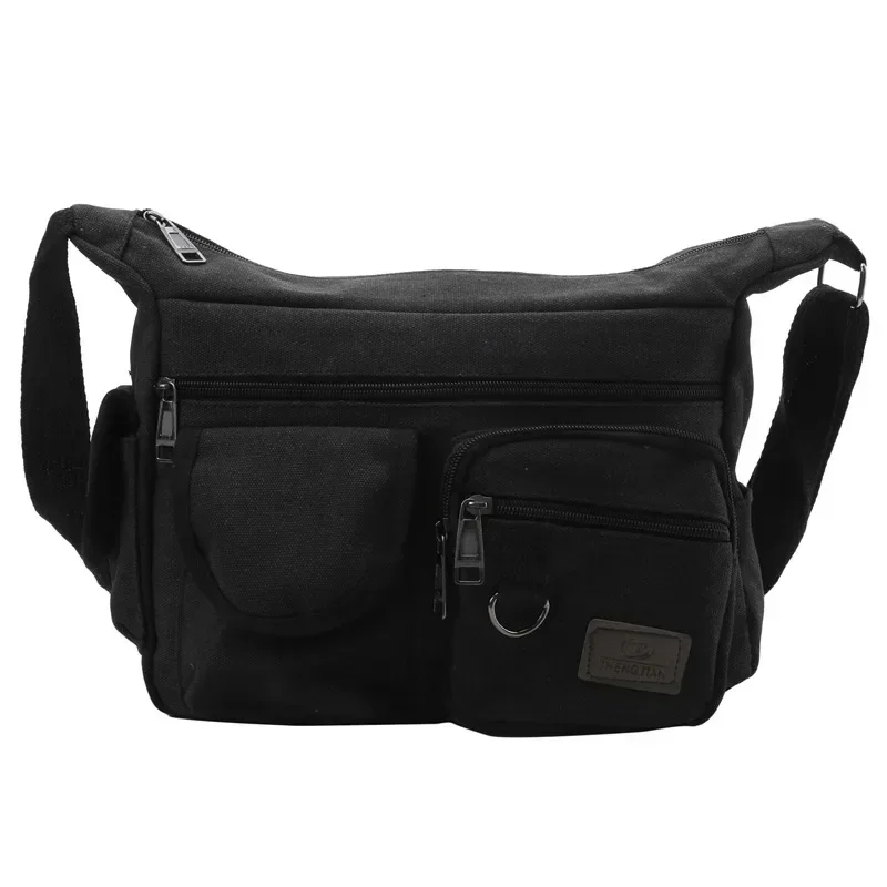 Fashion Men's Canvas Shoulder Bag Luxury Messenger Bag Unisex Casual Tote Travel Crossbody Bag High Quality Handbag Chest Bag